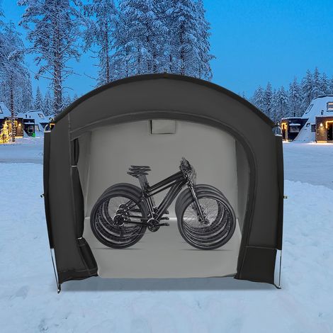 Abri De Jardin Vélo Étanche 220 X 150 X 185 Cm, Tente De Rangement Extérieur Oxford 210D, Abri Moto Et Vélo 3-4 Places, Revêtement Argenté Anti-UV, avec Fenêtre Aération, pour Camping, Pêche (1/5)