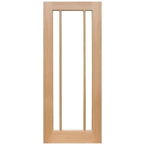 York Glazed Oak Veneer 3 Panel Pre-Finished Internal Door - 1981 x 762mm