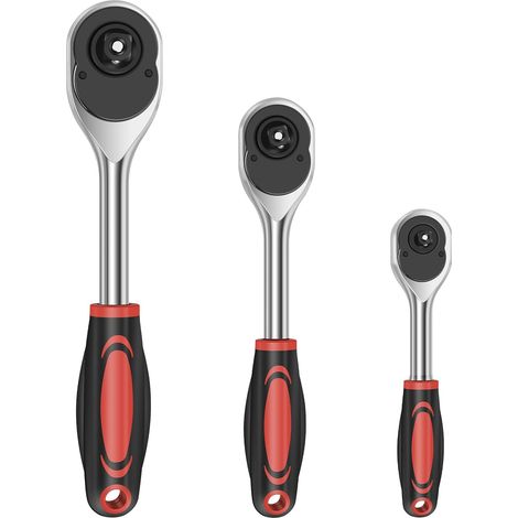 Lot de 3 clés à cliquet - 1/2", 3/8" et 1/4" pour bricolage (1/5)