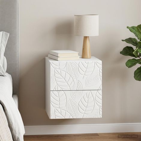 vidaXL Mobiletto da notte a muro Bianco 34,5 x 33 x 40 cm (1/5)