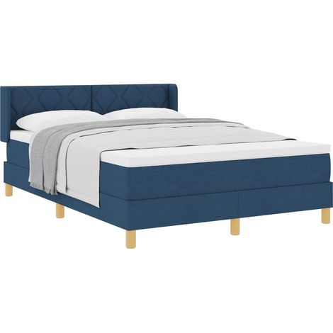 Maison Exclusive - Letto a molle con cuscino con testiera Blu 200 x 140 cm Tessuto (1/5)