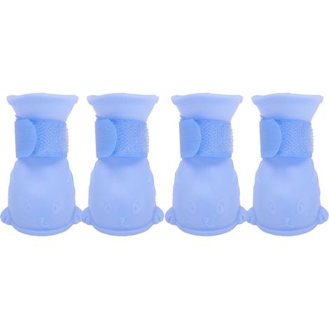 Bottes de pluie pour chien imperméables et antidérapantes, chaussures épaisses en TPE pour chiot, pour l'extérieur, violet, taille L (6x4,5 cm/2,4x1,8 pouces) (1/5)