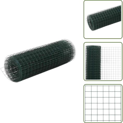 vidaXL Grillage Acier avec revêtement en PVC 10x0,5 m Vert (1/5)