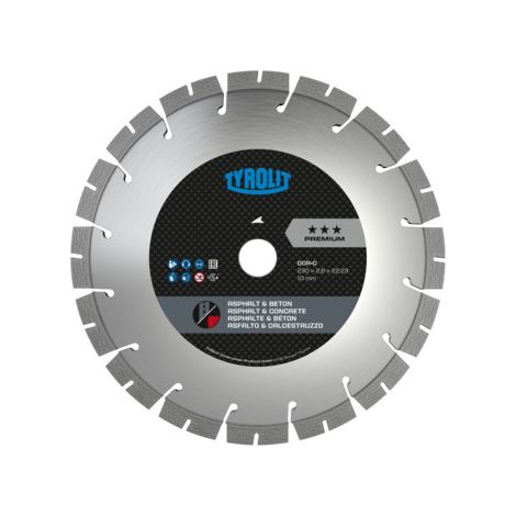 Disque diamant mixte pour tronçonnage à sec - sciageportatif diam. 300x2,6x20 PREMIUM TYROLIT - 34472010