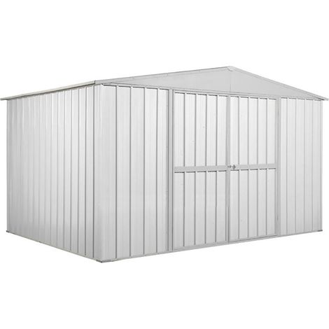 Casetta Box da Giardino in Lamiera di Acciaio Porta Utensili 360x260x212 cm Enaudi Bianca (1/5)