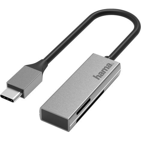 Hama 00200131 lector de tarjeta USB 3.2 Gen 1 (3.1 Gen 1) Type-C Plata (1/2)