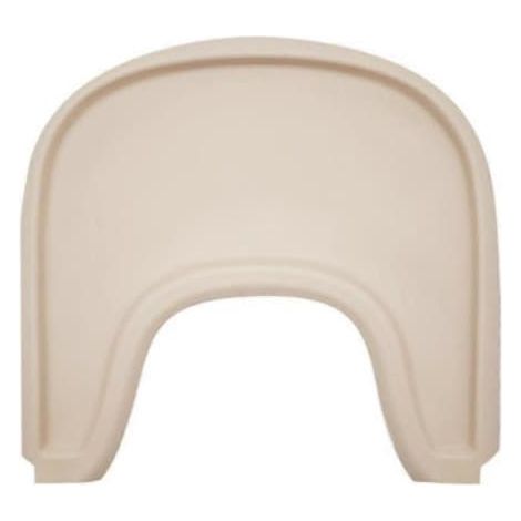 Plateau pour chaise haute Stokke rose pâle pour des repas organisés et agréables, avec dessous de verre en silicone beige. (1/5)