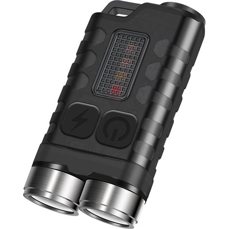 Mini lampe torche LED USB rechargeable 900 lumens, avec lumière ultraviolette, rouge et bleue, 10 modes et aimant intégré (1/5)