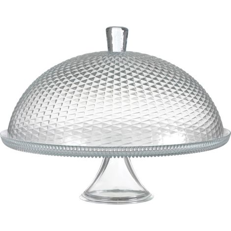 Plat à gâteaux en verre avec cloche Ø 30 cm H 25 cm - Présentoir pâtisserie - Livraison gratuite