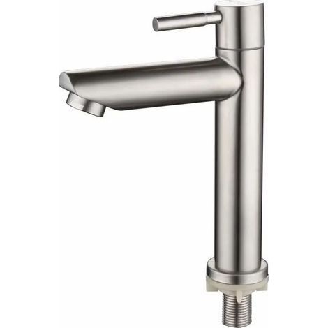 Robinets de lavabo modernes en acier inoxydable à refroidissement unique résistant à la corrosion pour salle de bain (1/4)
