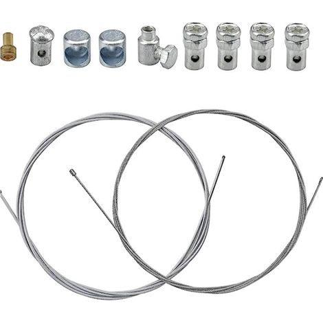 2 Sets Câble de Gaz Accélérateur 1.3 Mètres Câble D'accélérateur Câble D'embrayage Ø2.5mm Universel avec Serre Câble pour Moto Tondeuse Quad(avec Serre-Câble) (1/5)