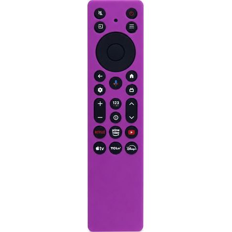 Bright Purple Silicone Case for TV Remote Control, Compatible with TCL RC813A and RC923A, Dustproof and Shockproof (1/5)