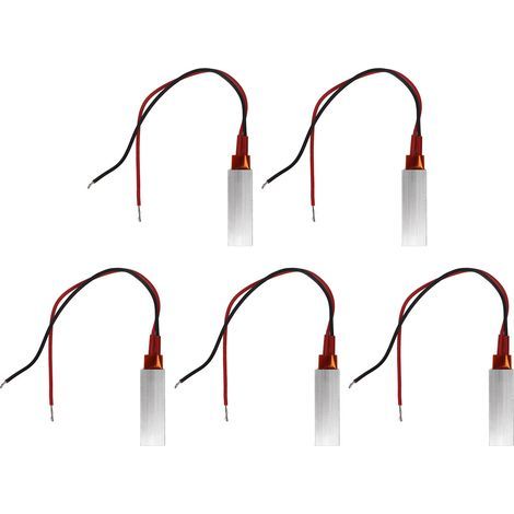 Élément chauffant PTC 220V 230 ℃, plaque thermostatique en céramique, câble en aluminium rouge noir, 5 pièces (1/5)