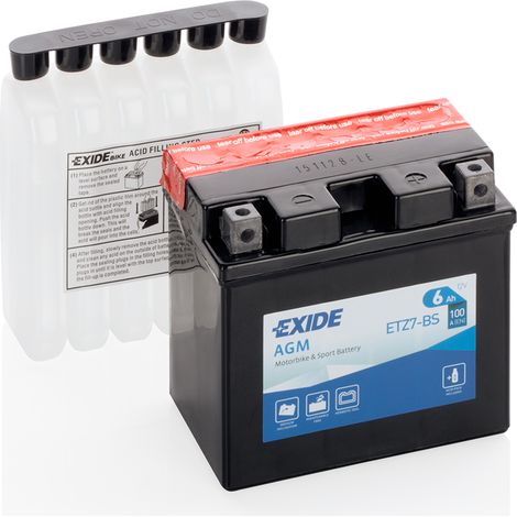 Batería Tudor YTZ7S-BS para moto AGM Hermética Exide