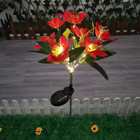 Lampes Solaire Fleur - 75 x 10 cm - Éclairage Automatique Jour/Nuit - IP65 - Pour Jardin, Allée, Clôture, Parterre - 1 Pièce (1/5)
