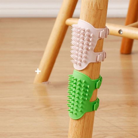 Griffoir facial 2 en 1 pour chat, brosse de massage et de toilettage en silicone réglable pour chat, peigne à griffer pour animaux de compagnie, convient aux pieds de table et aux structures d'escalad (1/5)