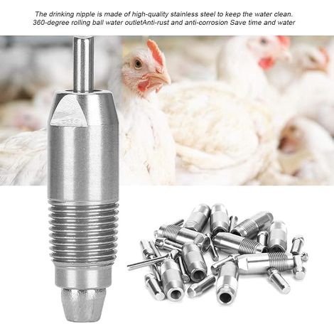 Abeille Automatique de Mamelon d'eau de Poulet en Acier Inoxydable pour la volaille (1/4)