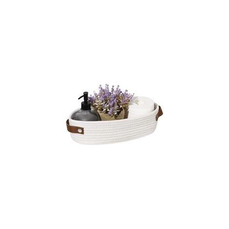 Panier Table a Langer, Panier en Corde de Coton Empilables, Petit Panier Rangement, Panier Rangement Bébé, Panier Rangement Tissé en Corde Coton pour Chambre D'Enfant, Bain, Chambre (1/5)