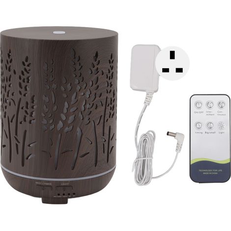 Humidificateur d'air 300ml avec veilleuse et diffuseur d'huiles essentielles - Design bois pour chambre, salon et bureau - 100‑240V prise UK (1/5)