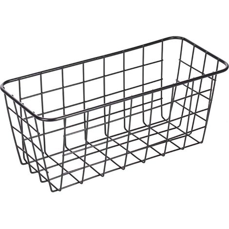 Panier de rangement en métal, organisateur d'étagère de salle de bain sans perçage, support mural pour étagère créative (1/5)
