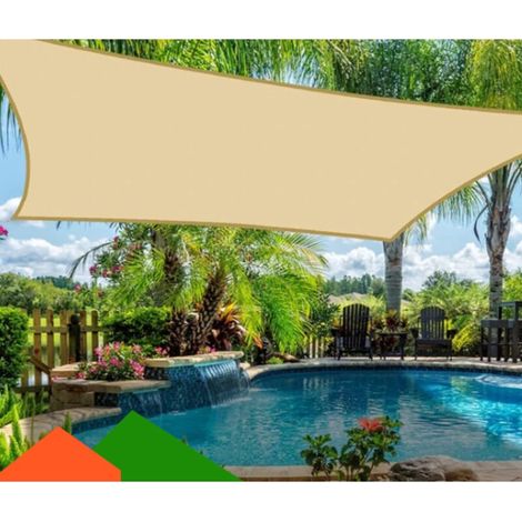 Bâche beige imperméable 3x3m pour camping, terrasse et ombrage extérieur