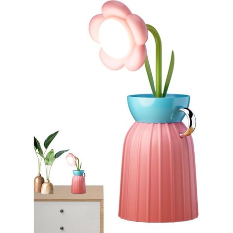 Lampada da tavolo, lampada a forma di fiore, vaso, lampada da tavolo a LED, 3 modalità di colore, regolazione continua dell'intensità luminosa, lampada a forma di fiore touchscreen ricaricabile tramit (1/5)