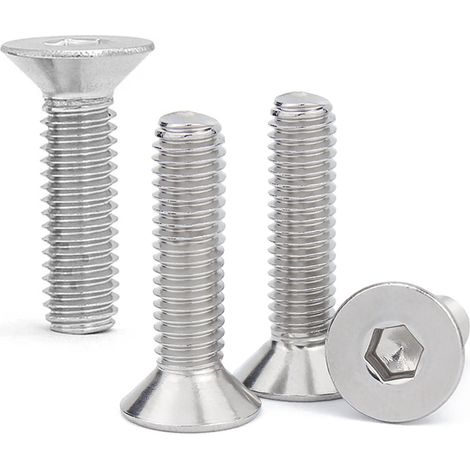 40 Pcs M6 x 20 mm Tête Fraisée Vis à Six Pans Creux 304 en Acier Inoxydable Vis Boulon Douille Hexagonale Tête Fraisée Plate Vis à Tête Plate à Six Pans Creux Filetage Complet Antirouille (1/5)