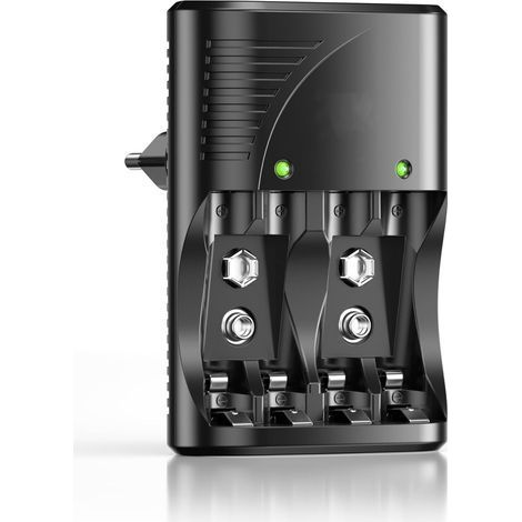 Schnellladegerät mit 4 Ladeplätzen für AA-, AAA- und Ni-MH-Akkus mit intelligenten LED-Anzeigen (1/5)