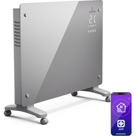 Klarstein Bansin Crystal Smart radiateur convecteur - 1500 W, montage mural/autonome, écran LED, contrôle par application, efficacité énergétique, protection contre la surchauffe et antigel (1/5)