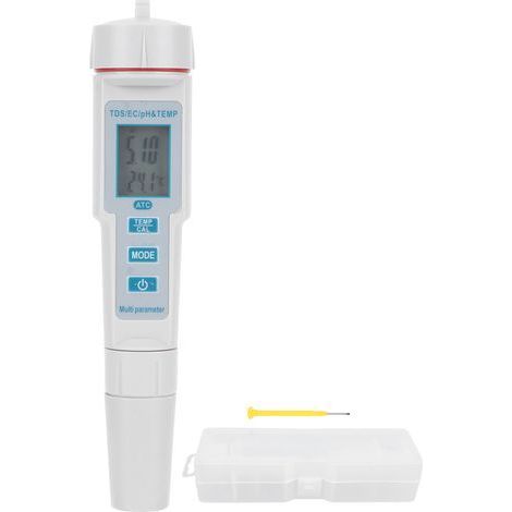Kit de test qualité de l'eau 4 en 1 pH/CE/TDS/TEMP pour piscine, eau potable et laboratoire (1/5)