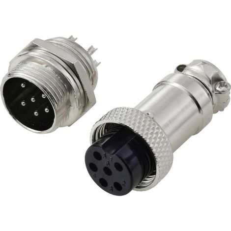 TRU COMPONENTS TC-13895648 Connecteur rond mâle, Contact femelle Nombre total de pôles: 6 Série (con