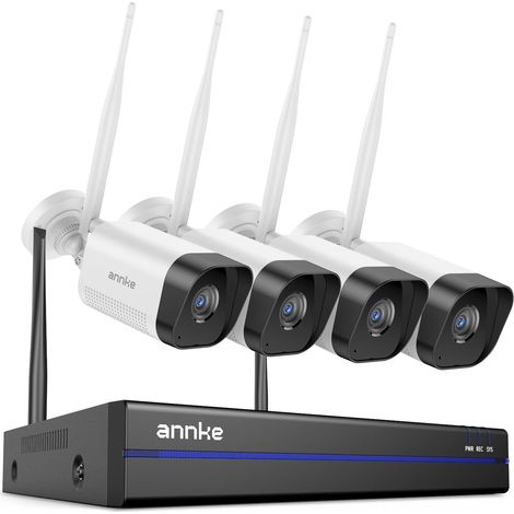Kit de Vidéosurveillance 4 Caméras WiFi avec Audio Bidirectionnel, Système de Sécurité Extérieur, Disque dur 1 To intégré (1/5)