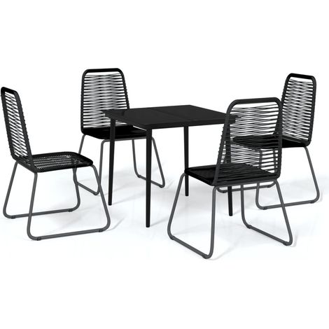 Maison Exclusive - Set Mobili da Pranzo per Giardino 5 pz Nero