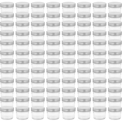 Pots à confiture avec couvercles argentés 96 pcs Verre 110 ml CFW264189 (1/5)