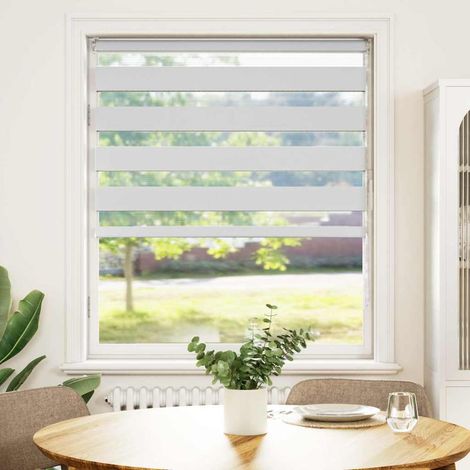 Maison Exclusive - Store zèbre blanc 105x150 cm largeur du tissu 100,9cm polyester