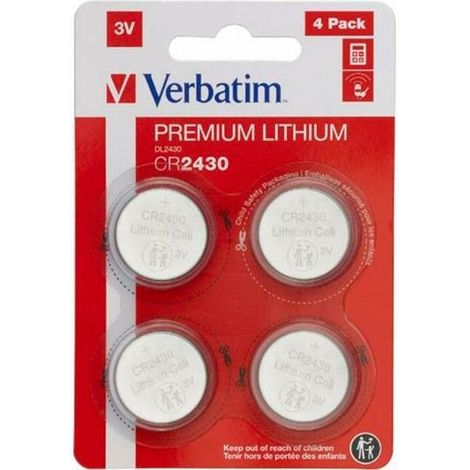1x4 pila de litio Verbatim CR 2430 49534