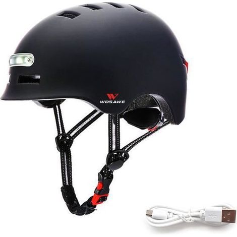Casque de Moto - SEVENTUM - Noir - Éclairage Avertisseur - Taille M/L - 500g (1/4)