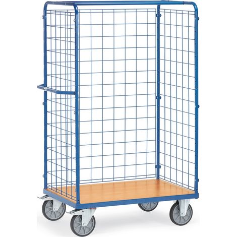 Fetra Paketwagen mit 3 Drahtgitterwänden 1800mm hoch, 1000x700mm (1/3)