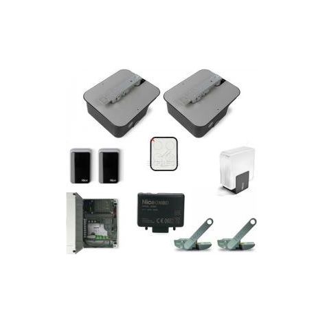 Nice – Kit de motorisation enterrée 24V pour portails battants jusqu'à 3m et 300Kg – Moteur étanche IP67 – Installation simple avec débrayage