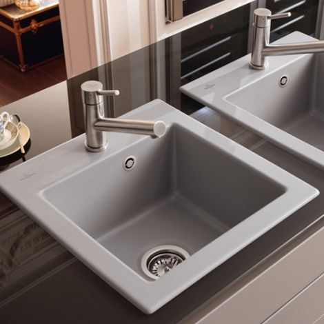 VILLEROY ET BOCH Subway 45 XS fregadero Cromo negro - con desagüe automático