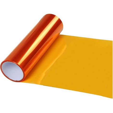 Car Headlight Film, 200cm x 30cm Clear Car Headlight Sticker, Rear Fog Light, PVC Sticker, Anti-Scratch Car Headlight Film, Car Sticker, Orange (1/5)