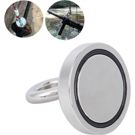 Hameçon magnétique, aimant de pêche, accessoire pour outil électrique N35, 81 kg (179 lbs), corde rouge de 20 mètres.