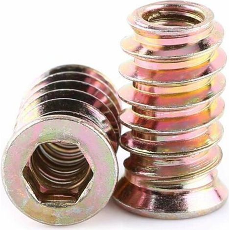 – M6 x 20 mm Sechskantmutter – 100 Stück – Verzinkte Zinklegierung – Selbstschneidendes Gewinde für Hartholz – Einfache Montage – 100 Stück (1/5)