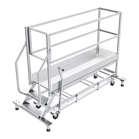 Piattaforma con ruote 4 gradini - Altezza massima di lavoro 2.80m - PTF204PT-P-KRE