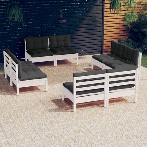 8-tlg. Garten-Lounge-Set mit Anthrazit Kissen Kiefernholz vidaXL (1/5)