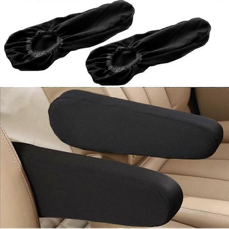 1 housse d'accoudoir de siège avant de voiture, protection d'accoudoir en tissu, housse de rechange universelle noire. (1/5)