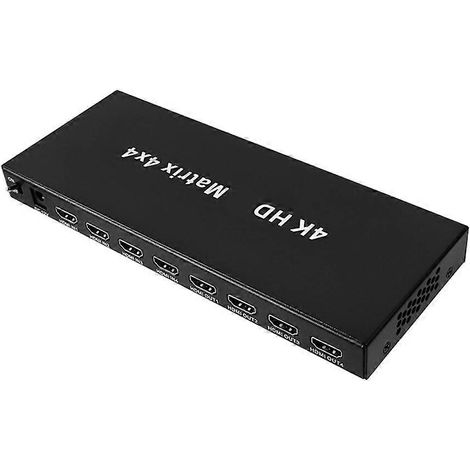 Commutateur/distributeur matriciel 4x4 compatible HDMI, prend en charge la 4K 30 Hz, avec sortie audio et fonctionnalité 3D, compatible avec les téléviseurs HD, les boîtiers TV et les projecteurs (Éta (1/5)