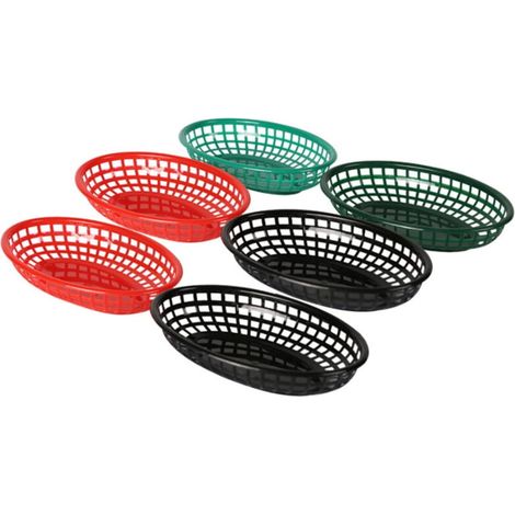 Corbeille à pain 6 pièces en plastique Ellipse panier à pain frites collations conteneur pour la cuisine à domicile (couleurs assort (1/5)
