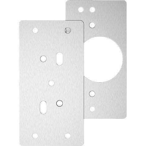 Plaque Reparation Charniere Porte D'armoire avec Trou, 8pcs Kit de Réparation Charnière Meuble Acier en Inoxydable avec Vis, Hinge Repair Kit，9×4.7cm (1/5)