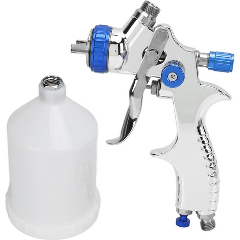 Pistolet à peinture à l'eau 600 ml, atomisation réglable, résistance à la corrosion, basse pression, pour peinture à l'eau. (1/5)